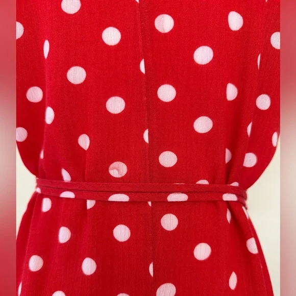 Divided H&M Red Asymmetrical Polka Dot Wrap Dress - Picture 4 of 16